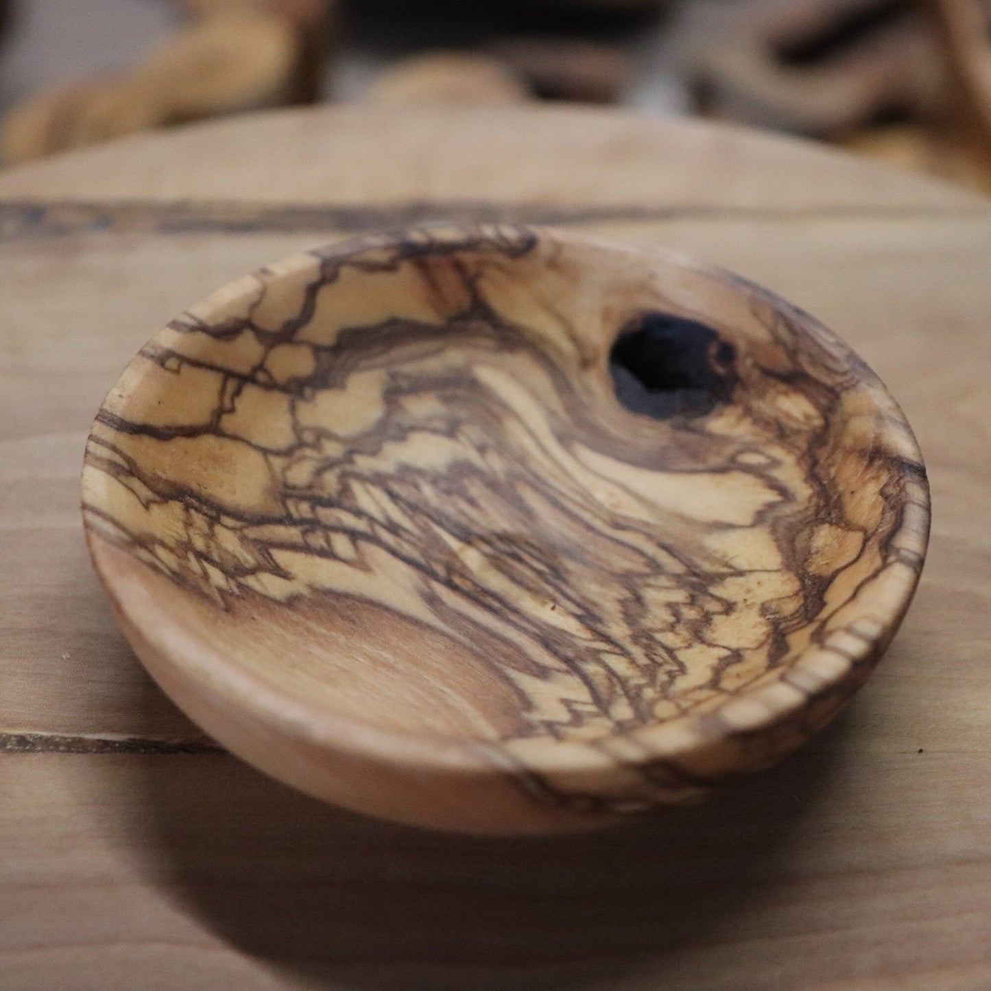 Deformed Small Plates, Deformed Olive Wood Mini Bowls, Rustic Tiny Dishes