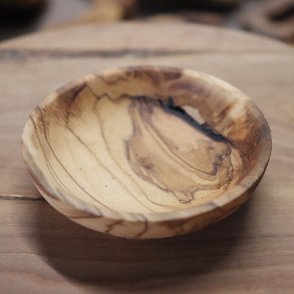 Deformed Olive Wood Mini Bowls in Bulk | Rustic Tiny Dishes | Pinch Bowls | Christmas Dishes