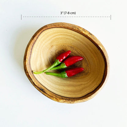 Olive Wood Rustic Mini Bowls, Wooden Live Edge Mini Plates, Olive Wood Mini Plates
