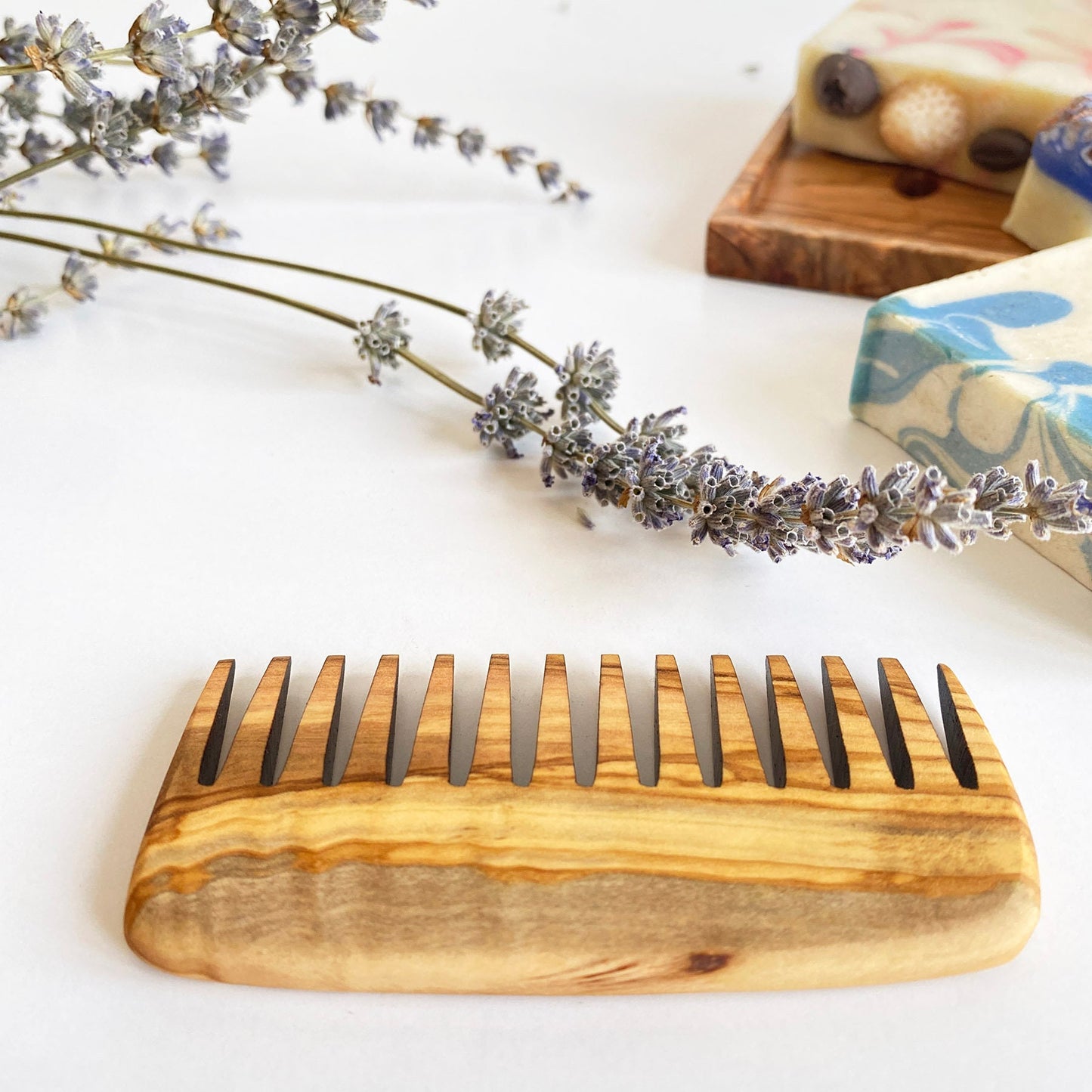 Personalized Olive Wood Wide Tine Comb, Handmade Wooden Beauty Comb, Authentic Hair comb