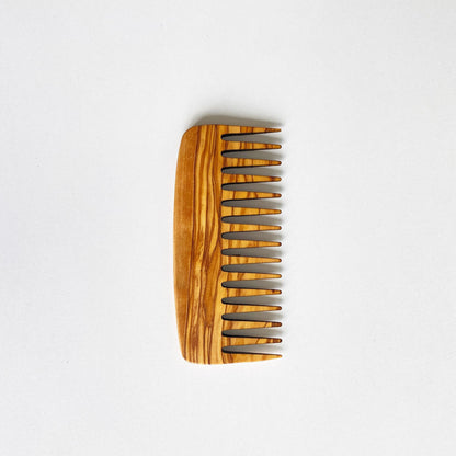 Personalized Olive Wood Wide Tine Hair Comb, Handmade Beauty Comb