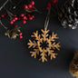 Olive Wood Snowflake Christmas Ornaments, Wooden Unique Ornaments