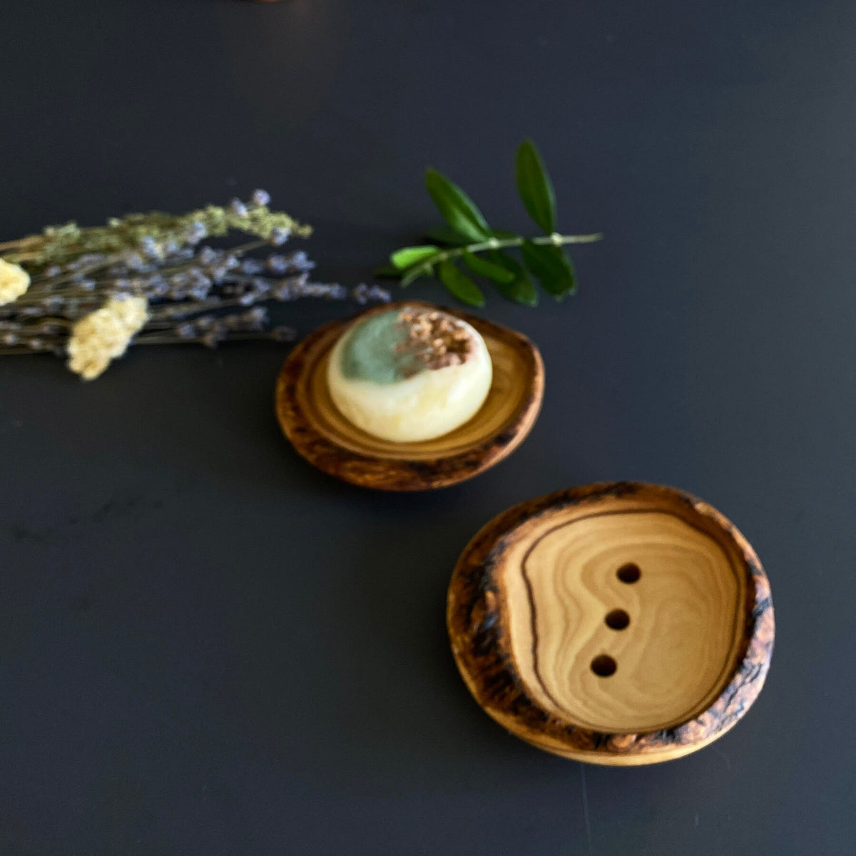 Handmade Olive Wood Soap Dish, Rustic Bathroom Decor