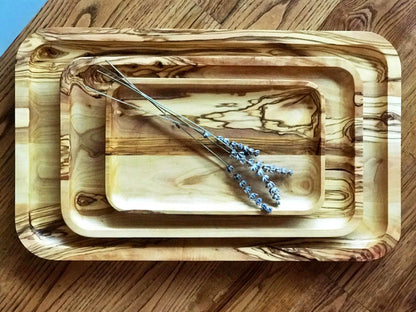 Olive Wood Serving Tray, Handmade Olive Wood Tray