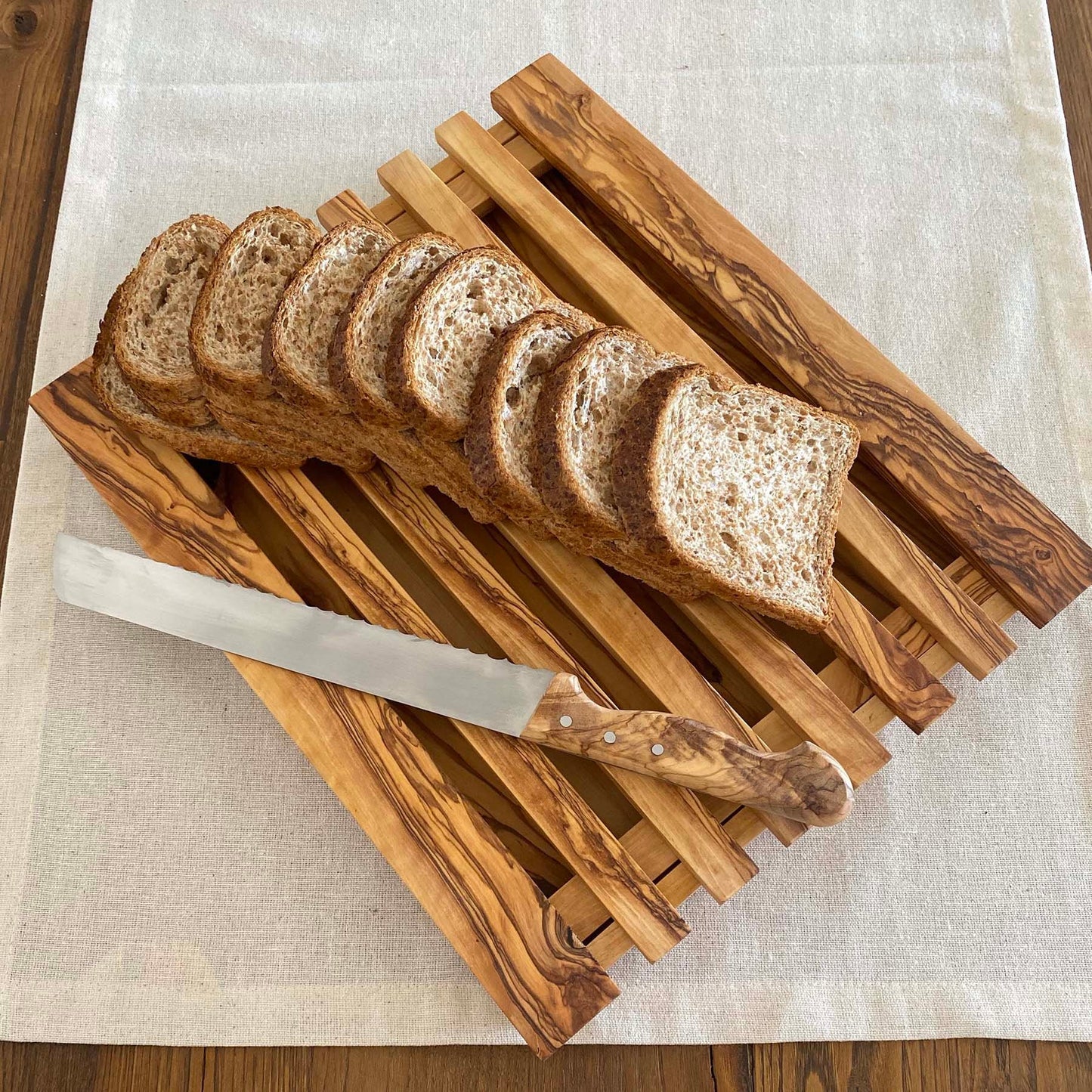 Olive Wood Breat Slicer, Olive Wood Bread Board