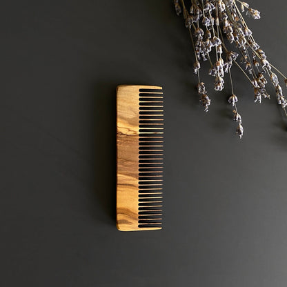 Olive Wood Close Tine Comb, Handmade Wooden Grooming Comb, Stylist hair comb, Authentic Wooden Hair brush