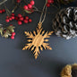 Olive Wood Snowflake Christmas Ornaments, Wooden Unique Ornaments - Christmas Tree Decor