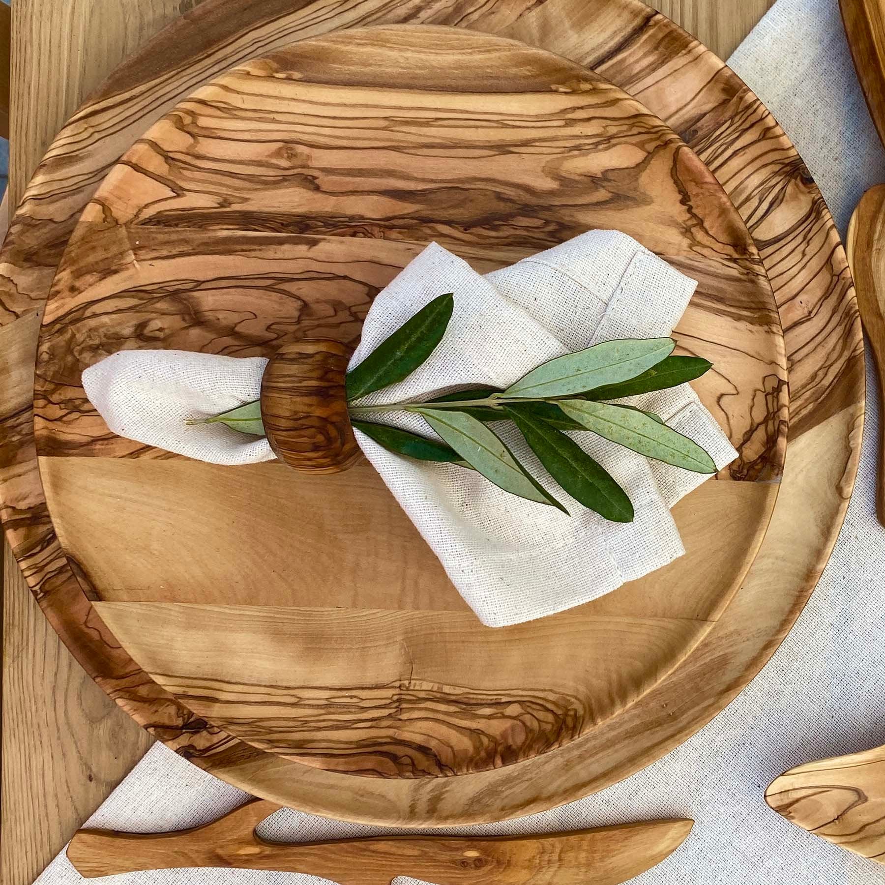 Olive Wood Napkin Ring, Wooden Napkin Ring, Handmade Napkin Ring Set