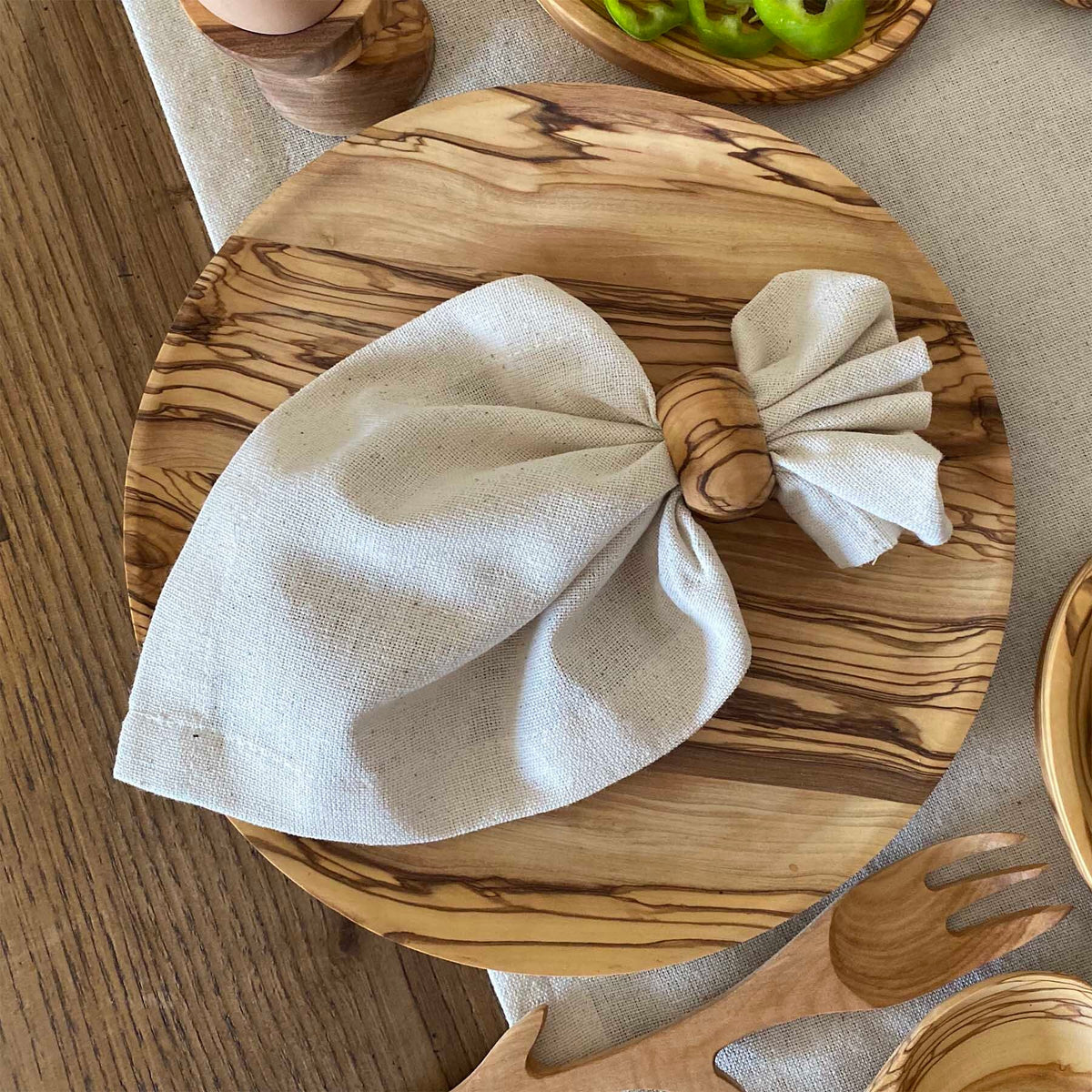 Handmade Olive Wood Napkin Ring