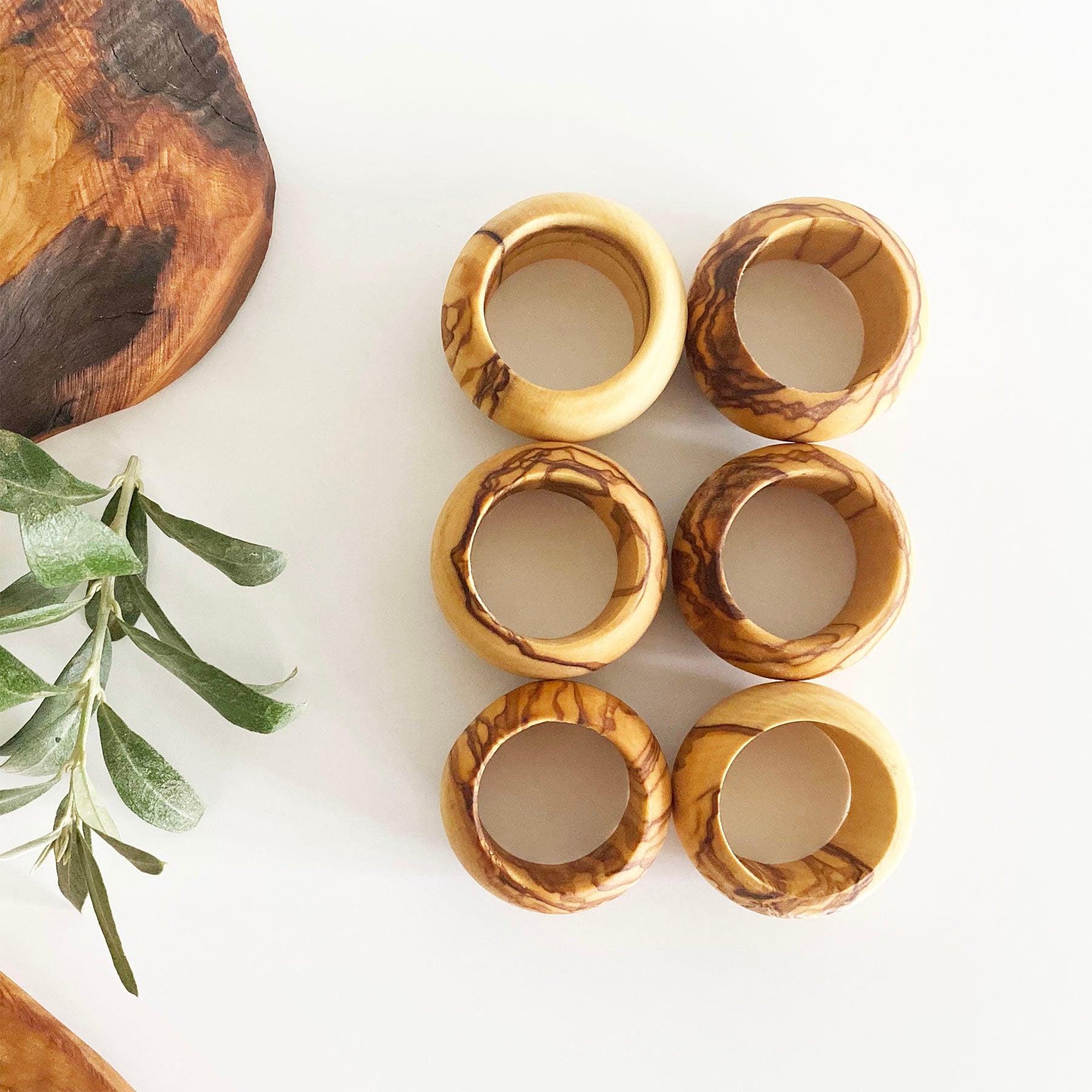 Olive Wood Napkin Ring, Wooden Napkin Ring, Handmade Napkin Ring Set