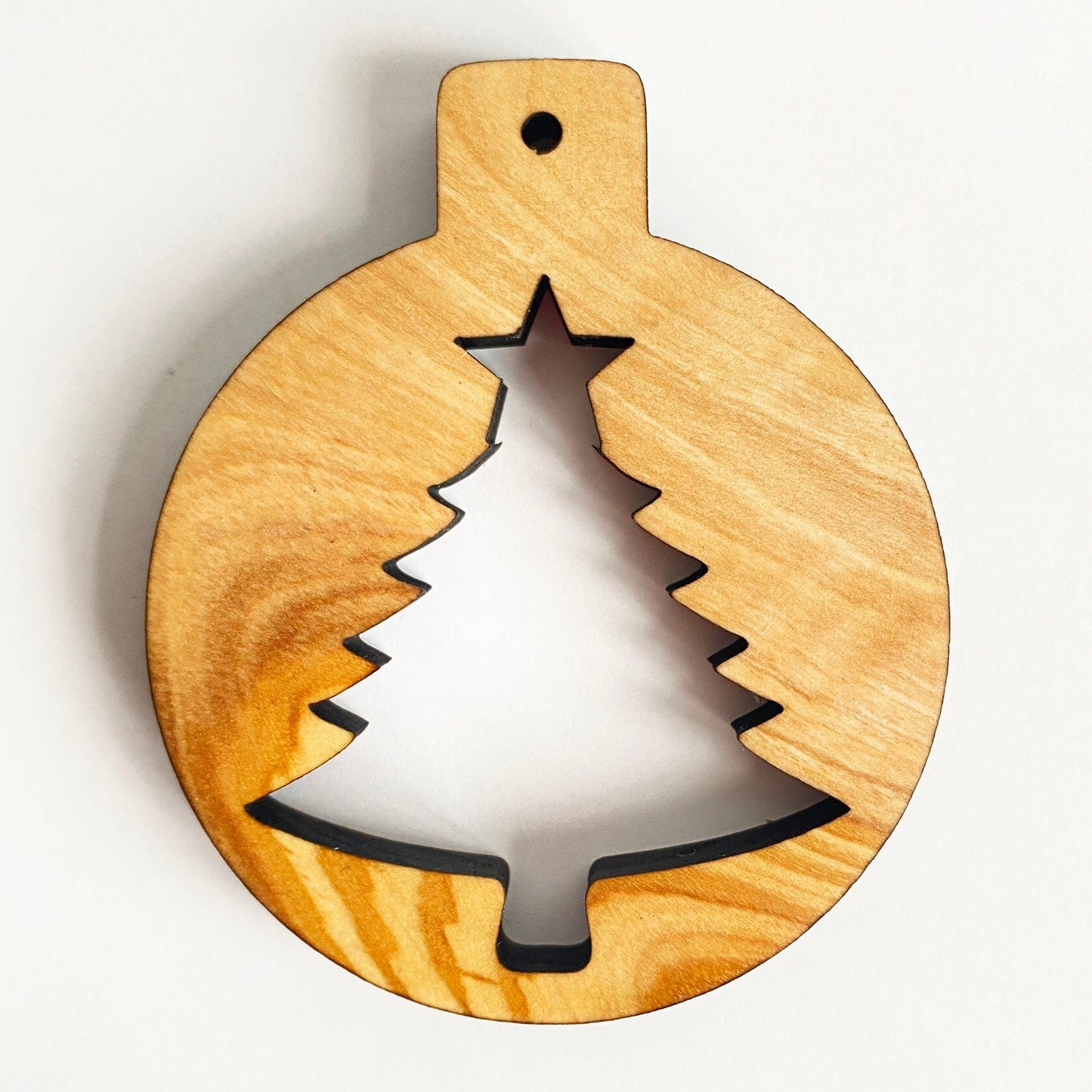 Olive Wood Unique Design Christmas Ornaments, Olive Wood Christmas Ornaments Unique Shapes Engraved