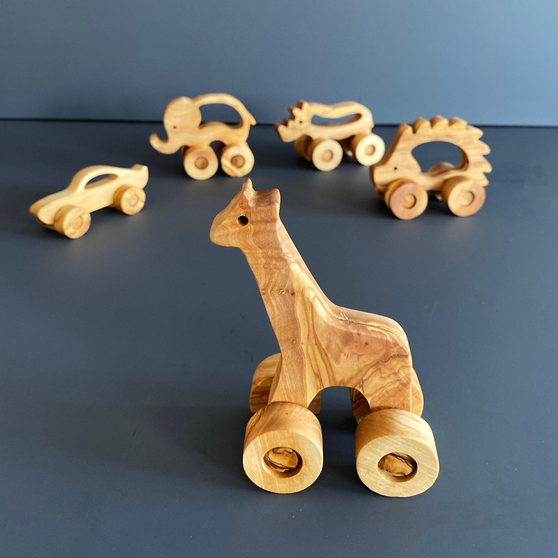 Olive Wood Toy Giraffe, Wooden Toy Giraffe, Enviroment Friendly Toy, Handmade Wooden Toy, Organic Toy, Vegan Toy, Authentic Toy