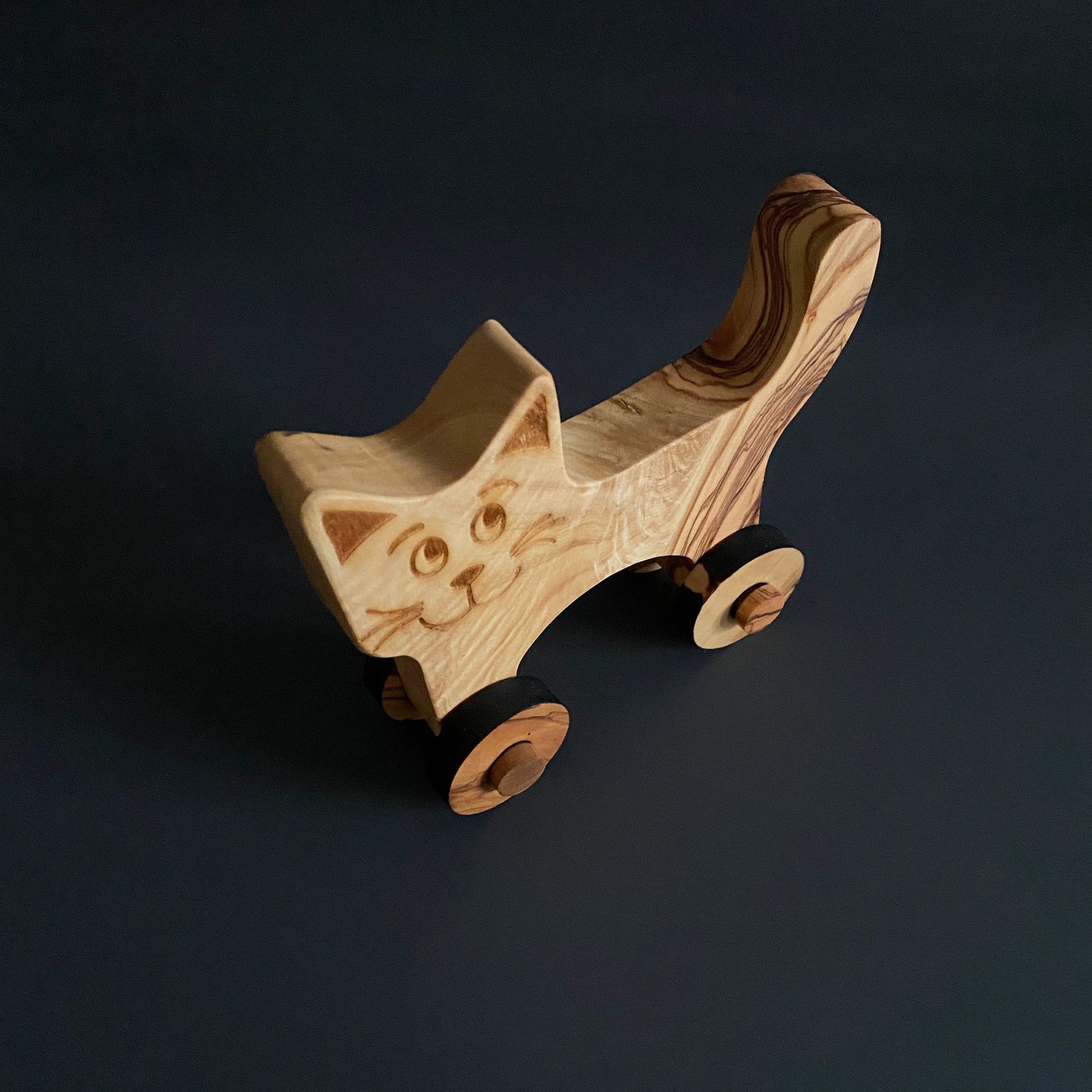 Olive Wood Toy Cat, Wooden Toy Cat, Environment Friendly Toys, Vegan Toy, Healthy Wooden Toy, Handmade Wooden Toys, Cat Toy