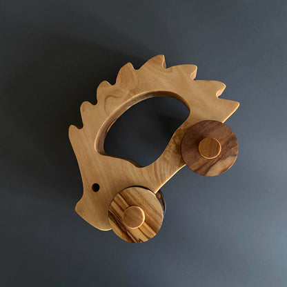 Personalized Olive Wood Toy Hedgehog - Gift for Kids