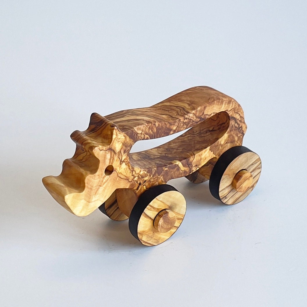 Olive Wood Toy Rhino, Wooden Toy Rhino, Environment Friendly Toy, Vegan Toys, Healthy Baby Toys, Natural Wooden Toy, Safe toys for babies