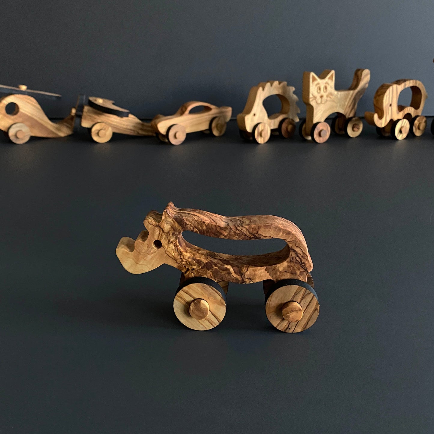 Olive Wood Toy Rhino, Wooden Toy Rhino, Environment Friendly Toy, Vegan Toys, Healthy Baby Toys, Natural Wooden Toy, Safe toys for babies