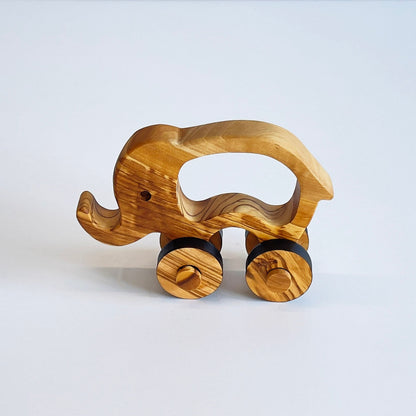 Olive Wood Toy Elephant, Wooden Toy Elephant, Enviroment Friendly Toy, Handmade Wooden Toy, Wooden Baby Toy, Vegan Toys, Chemical-free toys