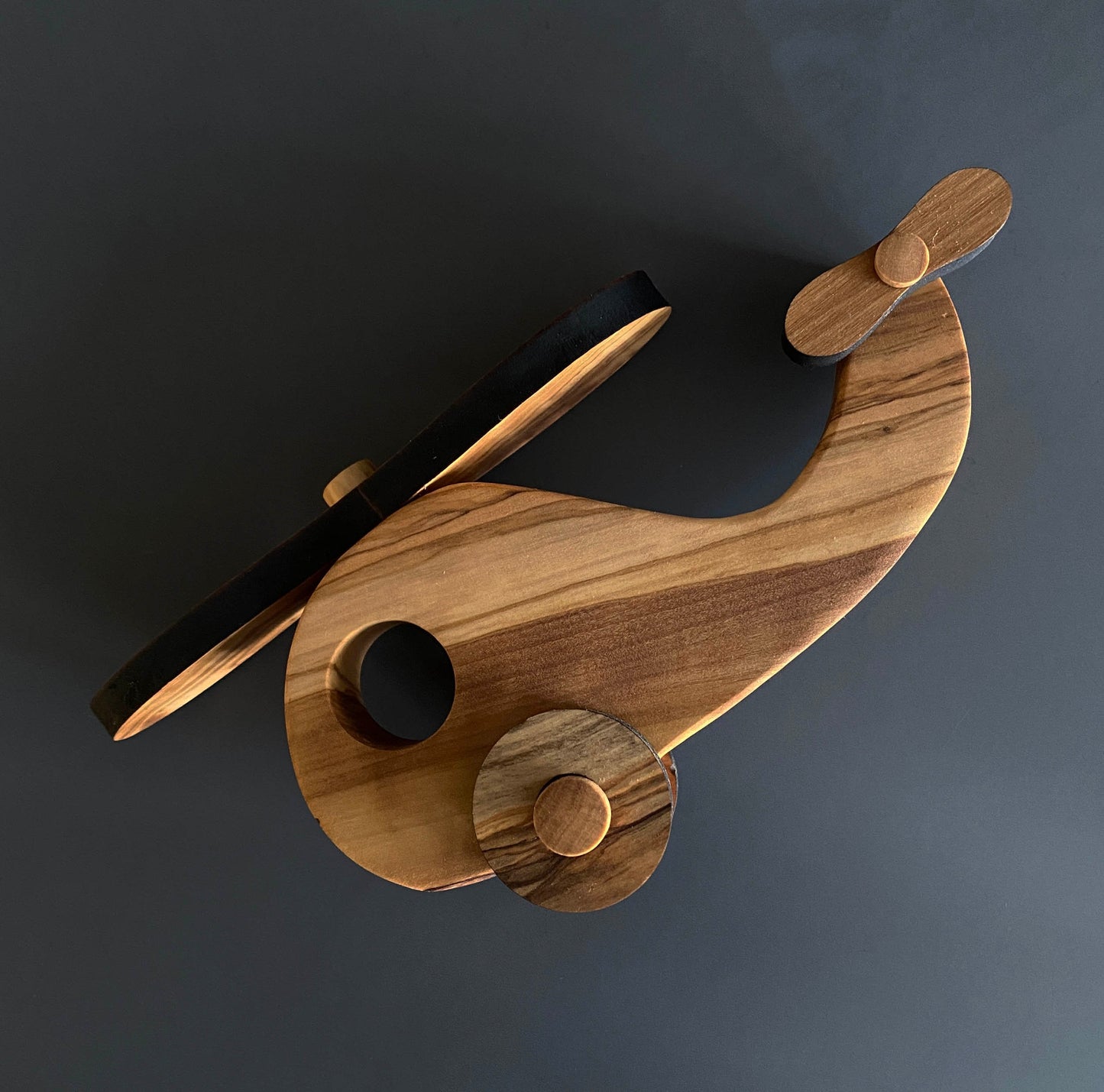 Olive Wood Toy Helicopter, Wooden Toy Helicopter