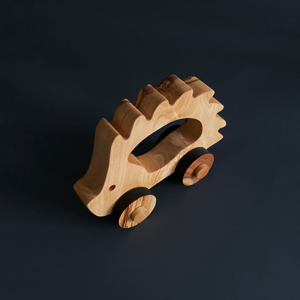 Personalized Olive Wood Toy Hedgehog - Gift for Kids