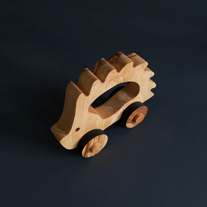 Personalized Olive Wood Toy Hedgehog - Gift for Kids