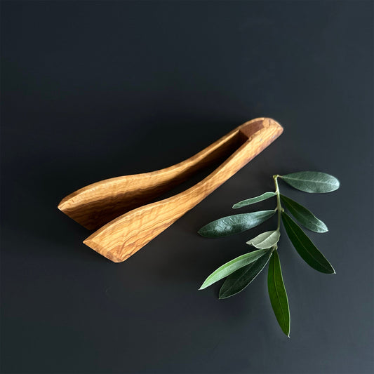 Olive Wood Tongs, Anti-bacterial Olive Wood Tongs