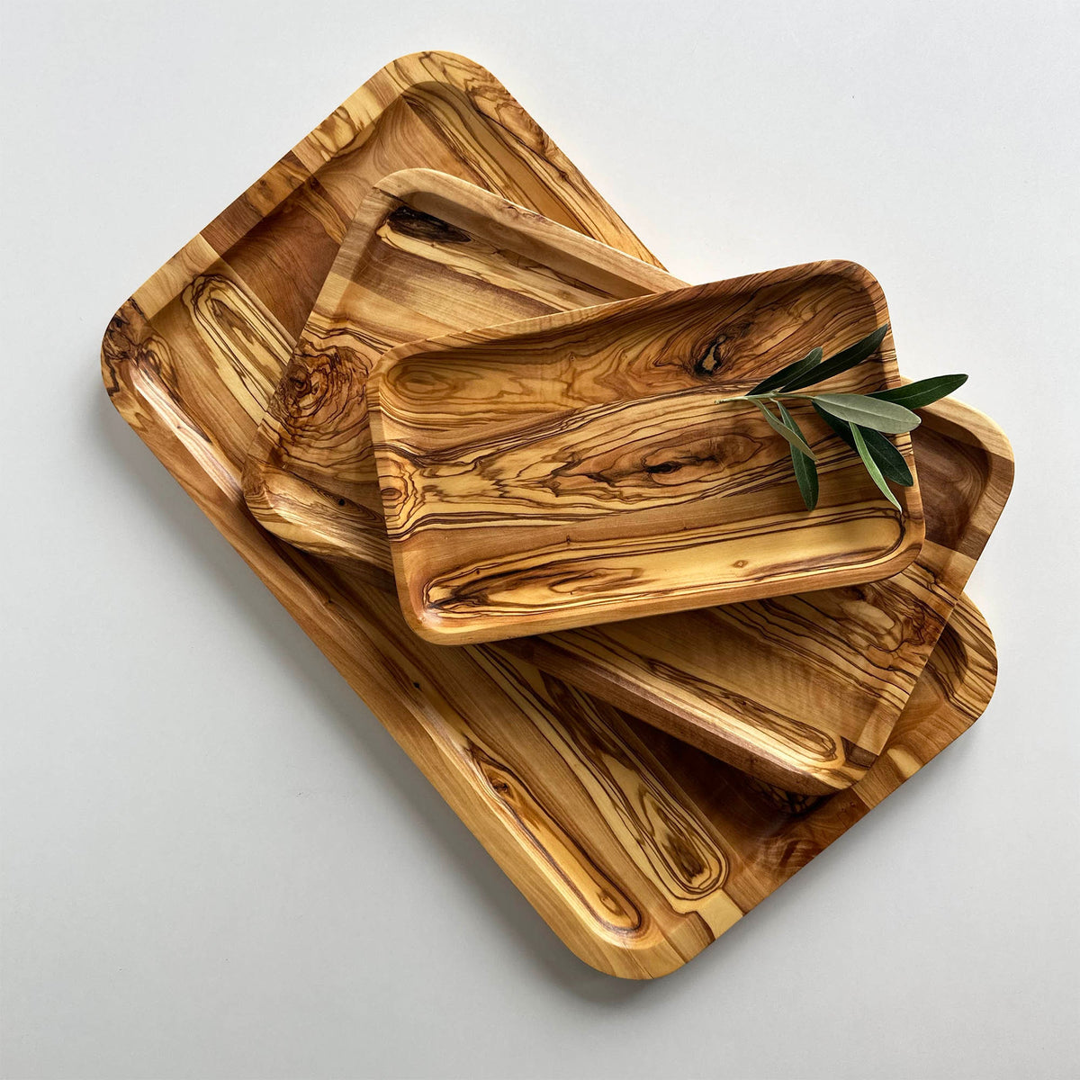 Personalized Olive Wood Serving Tray, Handmade Olive Wood Tray