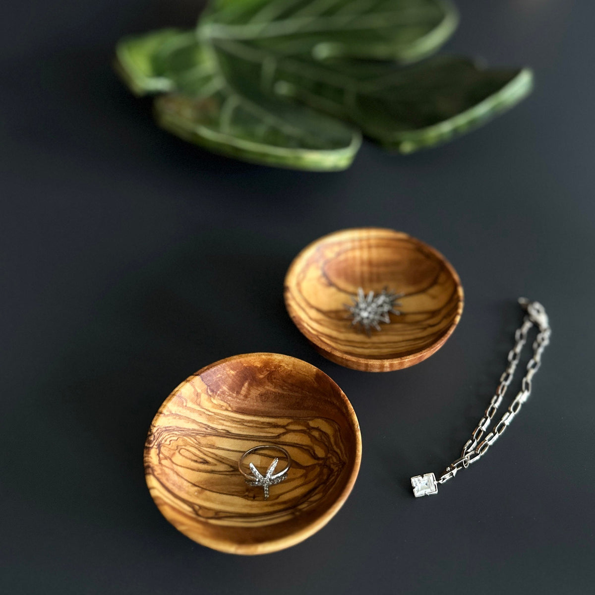 Personalized Olive Wood Ring Dish, Engagement Gift
