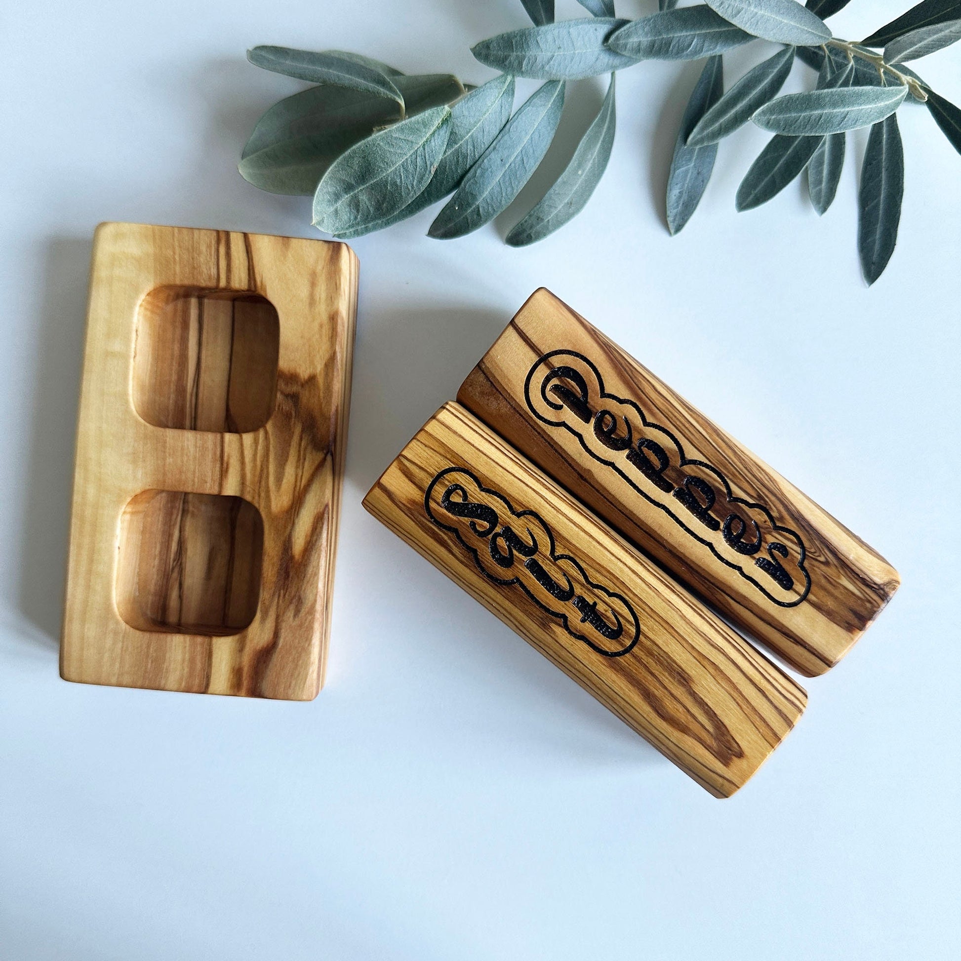 Olive Wood Salt & Pepper Shaker, Olive Wood Shaker, Authentic Wooden Salt and Pepper Shaker, Natural Wooden Salt Shaker set