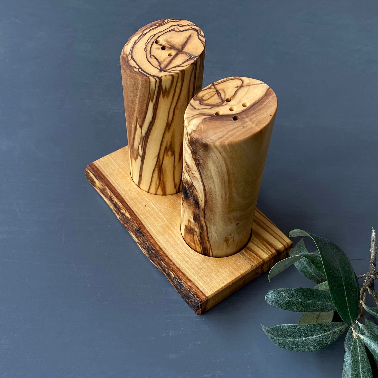 Olive Wood Salt and Pepper Shaker with Napkin Holder, Authentic Wooden Table Set, Natural Wooden Salt shaker, Wooden salt and pepper shaker