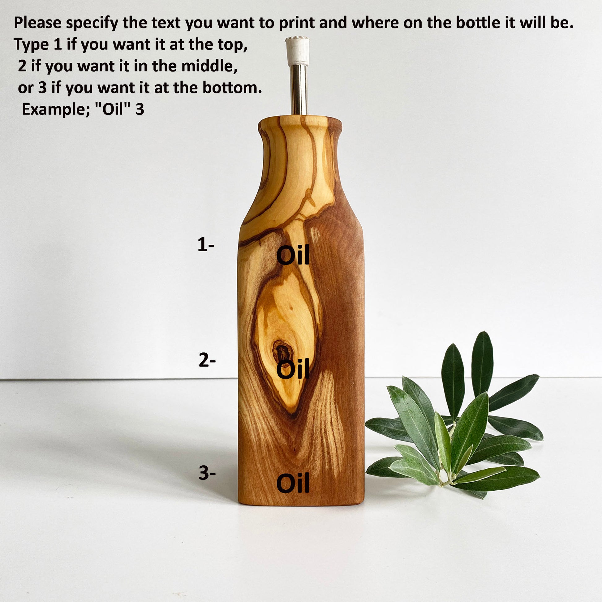 Olive Wood Oil Bottle, Handmade Olive Wood Oil Dispenser, Christmas Gift