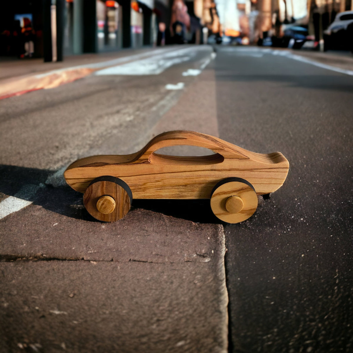 Olive Wood Toy Car, Natural Eco-Friendly Play