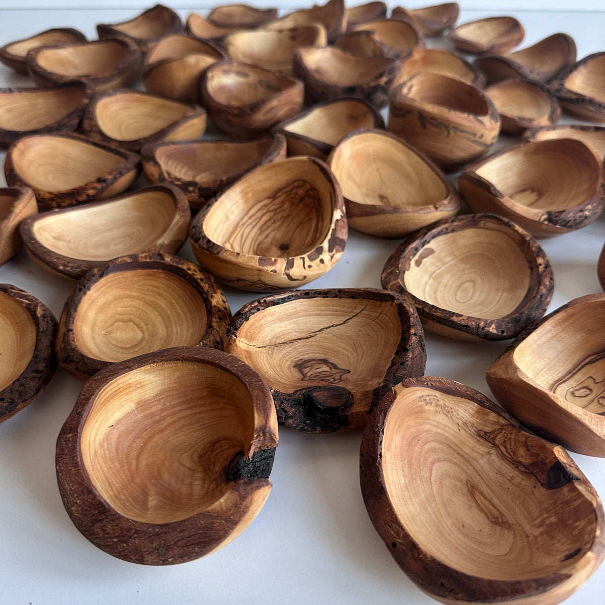Deformed Olive Wood Rustic Mini Dishes in Bulk - Christmas Gift