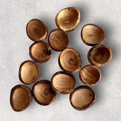 Mini Rustic Olive Wood Plates | Christmas Candy Dish | Gifts For Client