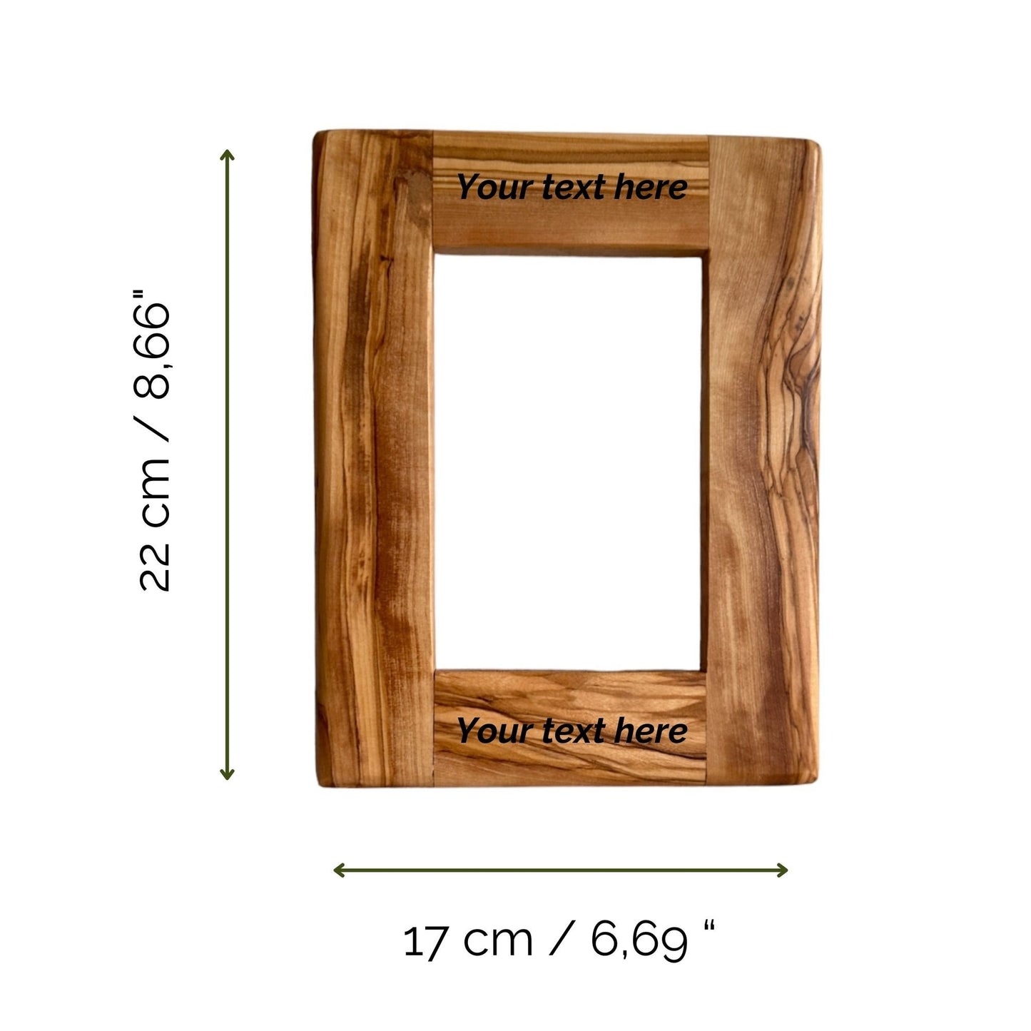 Customizable Olive Wood Picture Frame - Unique Valentine's Day Gift -Eco-Friendly Birthday Finds - Exclusive Birthday Designs