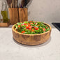 Handmade Olive Wood Salad Bowl - 11 Inch Serving Bowl with Servers