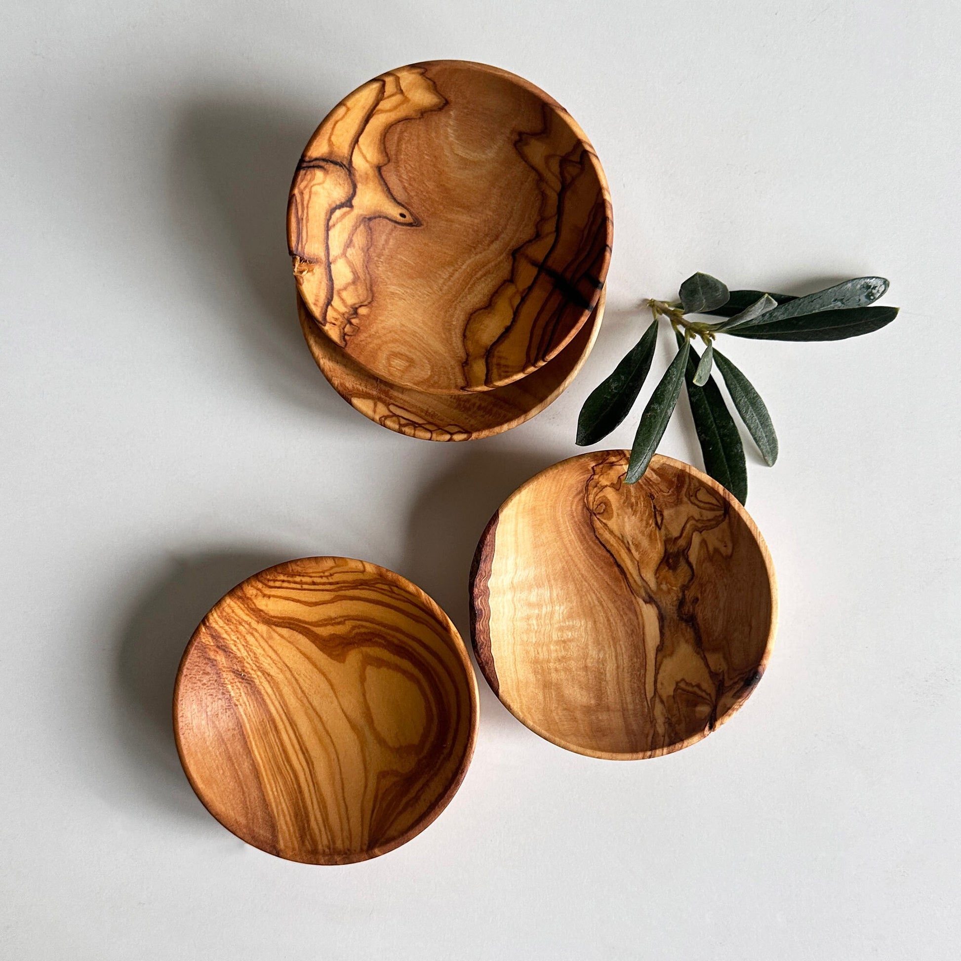 Olive Wood Sauce Bowls, Olive Wood Mini Bowls, Authentic Sauce Bowls, Art Deco Wooden Bowl