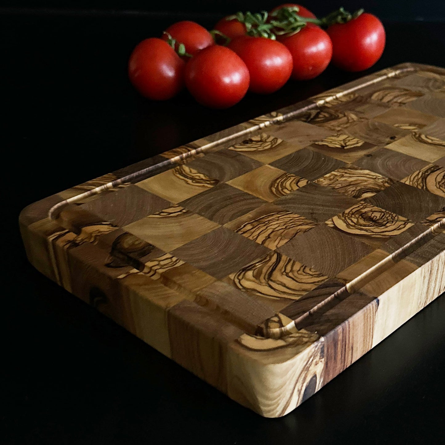 Olive Wood End Grain Cutting Board, Wooden End Grain Cutting Board Modern Style, Puzzle Shape Wooden Cutting Board, Luxury Cutting Board