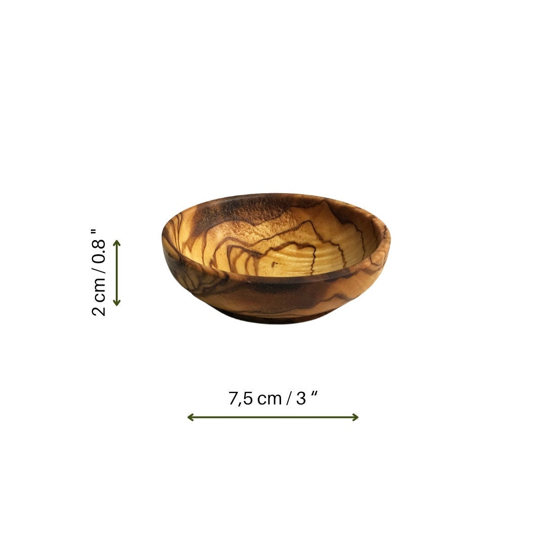 Olive Wood Sauce Bowls, Olive Wood Mini Bowls, Authentic Sauce Bowls, Art Deco Wooden Bowl