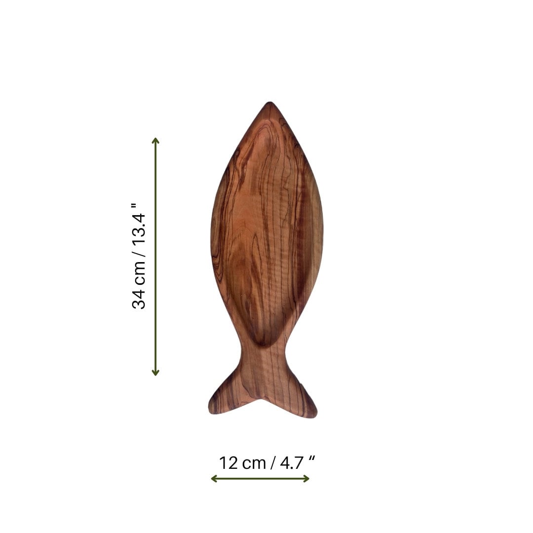 Handcrafted Olive Wood Fish-Shaped Plates