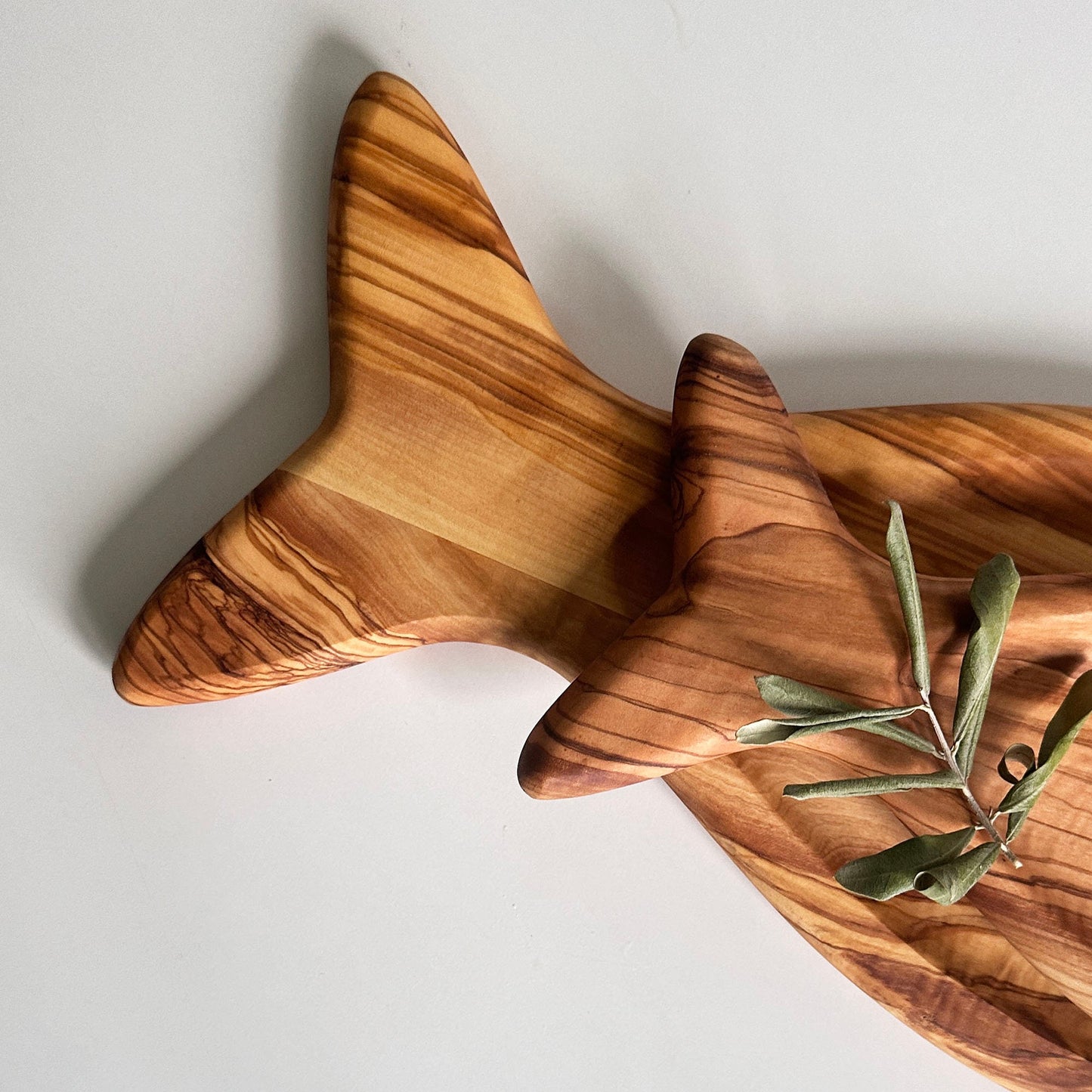 Handcrafted Olive Wood Fish-Shaped Plates