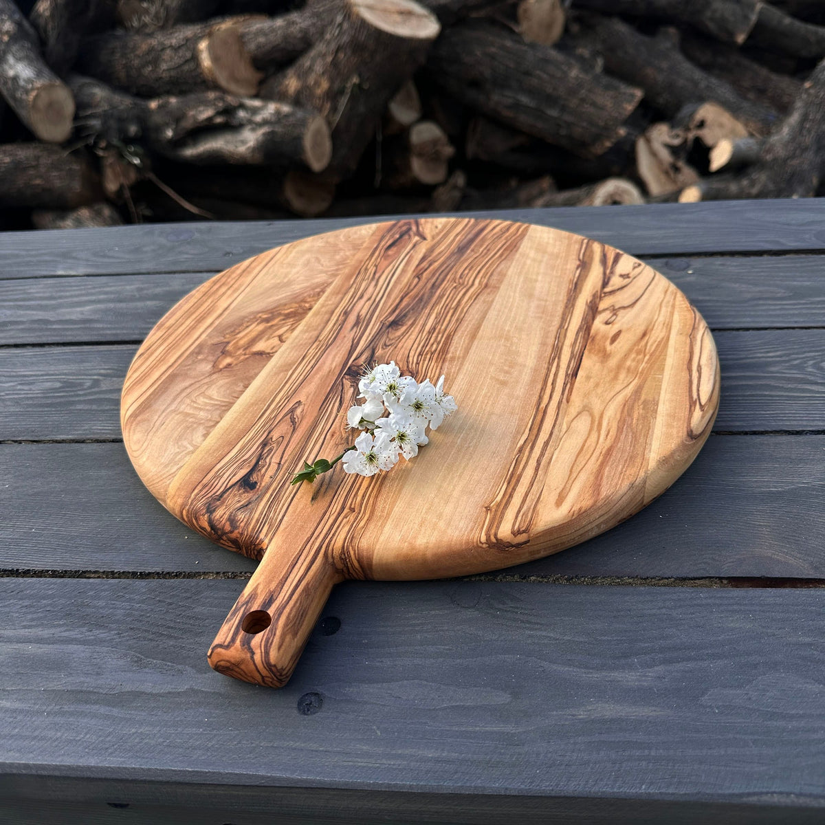 Personalized Handcrafted Olive Wood Pizza Charcuterie Cheese Board