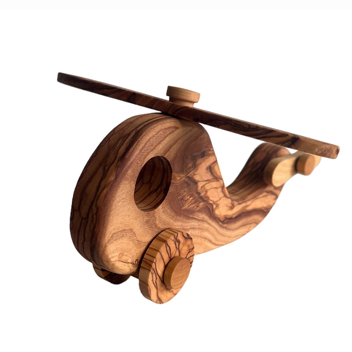 Olive Wood Toy Helicopter, Wooden Toy Helicopter