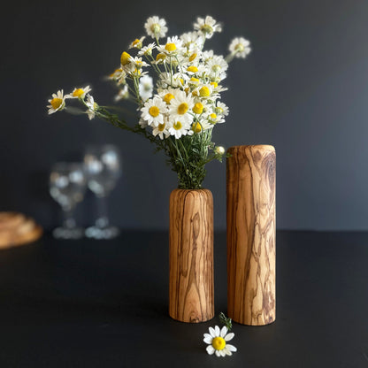 Olive Wood Minimalist Vase Set | Olive Wood Vases | Gift for The Home