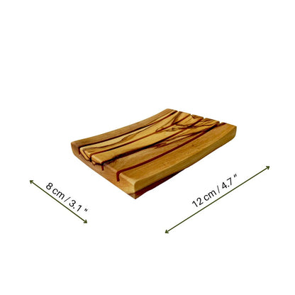 Olive Wood Soap Holder, Free Olive Oil Soap