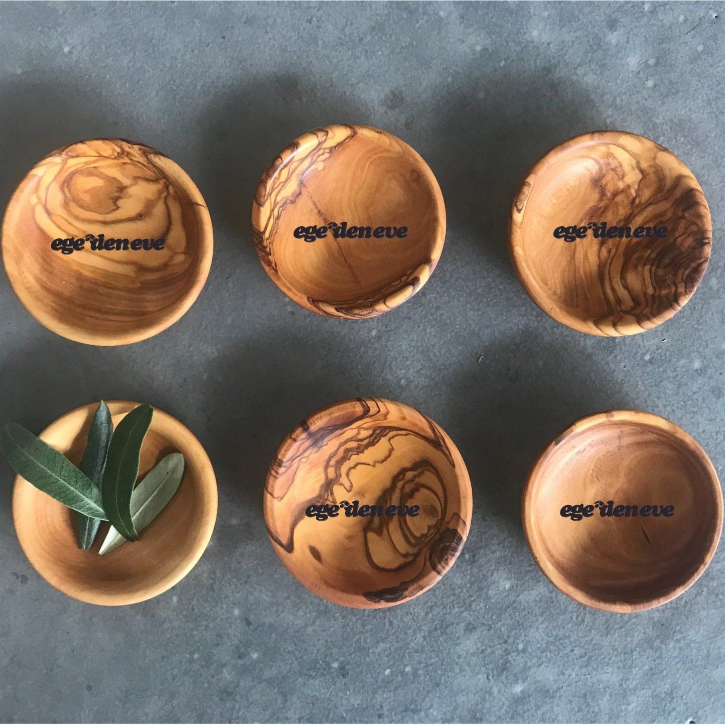 Logo Engraved Olive Wood Mini Dishes | Corporate Gift | Event | Corporate Gifts with Logos | Olive Wood Party Favor | Wedding Party Gift