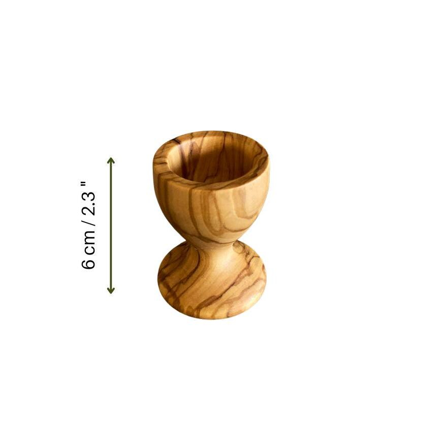 Handmade Olive Wood Egg Holder, Natural Grain, Set of 2