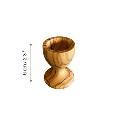 Handmade Olive Wood Egg Holder, Natural Grain, Set of 2