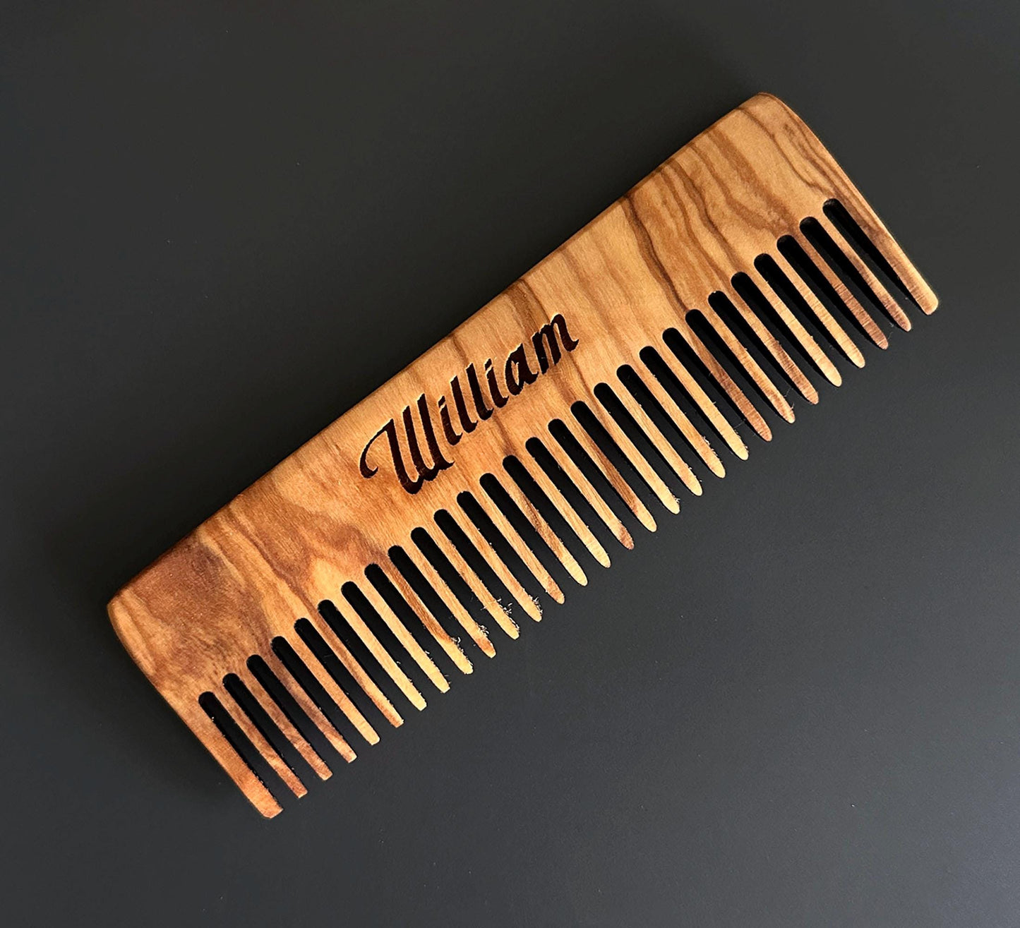 Personalized Olive Wood Close Tine Comb, Handmade Wooden Grooming Comb, Stylist hair comb, Authentic Wooden Hair brush, Gift For Him