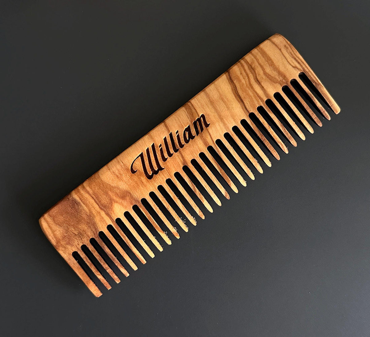 Personalized Olive Wood Comb, Handmade Grooming Comb, Gift For Him