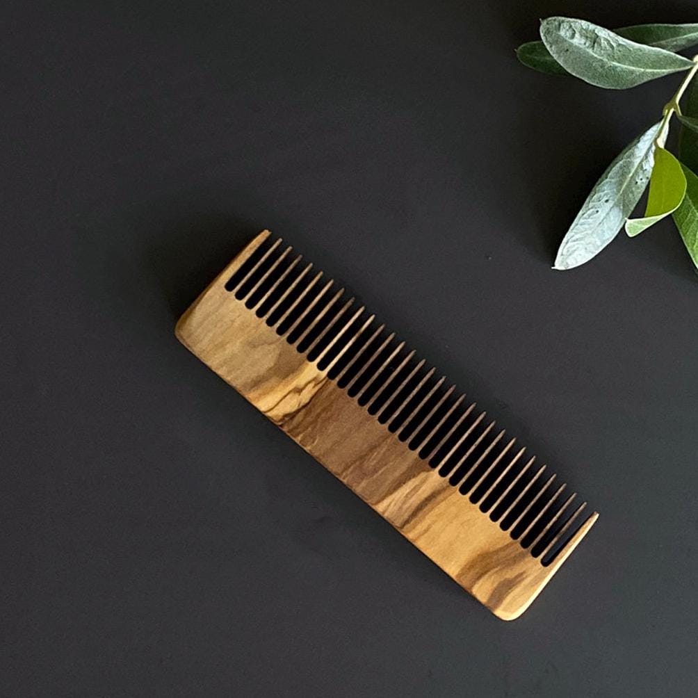 Personalized Olive Wood Close Tine Comb, Handmade Wooden Grooming Comb, Stylist hair comb, Authentic Wooden Hair brush, Gift For Him